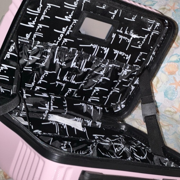 Nicole miller corral pink travel carry on luggage suitcase 10”*14”*7 price drop - Picture 8 of 11